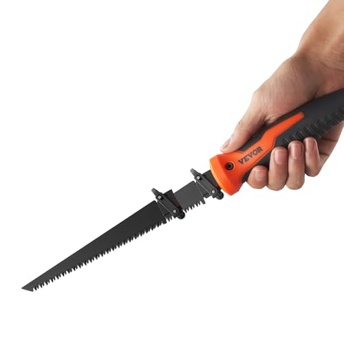 VEVOR Keyhole Saw, 6 in, Soft Grip Handle, 8-in-1 Multi-Blades Drywall, Triple Ground Teeth, for Cutting Drywall Wood Metel Plastic Plywood Wallboard Thin Sheet - size: 6 inch