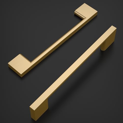 Amerdeco 10 Pack Champagne Bronze Cabinet Pulls 5 Inch(128MM) Hole Centers Kitchen Cabinet Handles Cabinet Hardware Kitchen Handles for Cabinets Cupboard Handles Drawer Pulls ZH0060 - color: Champagne Bronze, size: 5"/128mm Hole Center, style: 10 Pack