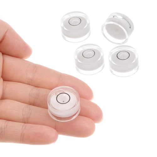 5pcs Small Circular Bubble Spirit Levels - [10mm Diameter 6mm Thickness] Mini Round RV Level Leveling Tools for Travel Trailer Turntable Camera, White - color: White, size: 10mm x 6mm