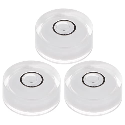 HARFINGTON 3pcs Round Bubble Level 15x6mm Mini Circular Bullseye Spirit Levels for Leveling Camera Tripod Telescope Workshop Turntable Pictures Frame, White - color: White (Black Circle), size: 15x6mm