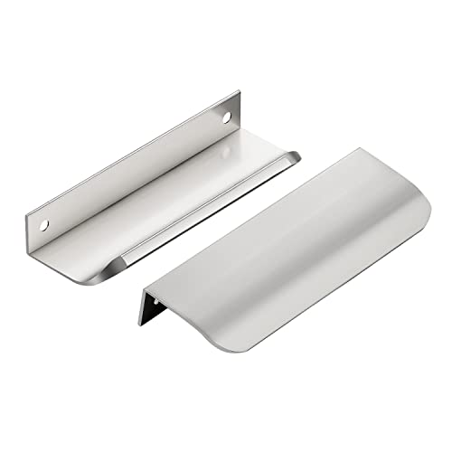 Ravinte Silver Finger Edge Pulls Drawer Edge Pulls 120mm/4.72 inch 6 Pack - size: 3-3/4" Hole Center,4.72" Overall Length