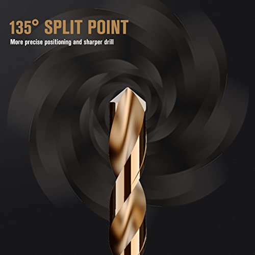 115Pcs Cobalt Drill Bit Set M35 HSS Jobber Length - size: 115pcs