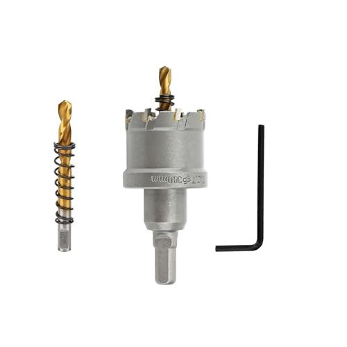 1-1/2'' TCT Hole Saw Kit Tungsten Carbide Tipped Hole Saw Drill Bit with Titanium-Plated Pilot Drill bit for Metal, Stainless Steel, Iron (38MM) - size: 38MM | 1-1/2''