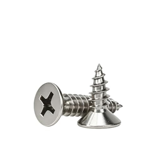 #4 Flat Head Phillips Wood Screws 150Pcs, 304 Stainless Steel, 1/4" - color: Sliver, size: #4 x 1/4''-150pcs
