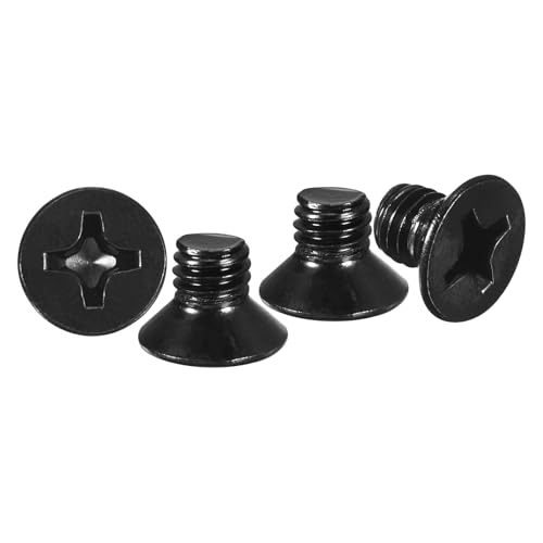 METALLIXITY M6-1x8mm Phillips Flat Head Bolts 304 Black 50Pcs - color: Black, size: M6-1x8mm