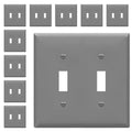 ENERLITES 10 Pack Double Toggle Light Switch Cover Plate, 2-Gang, Gray - color: Gray, size: 2 Gang