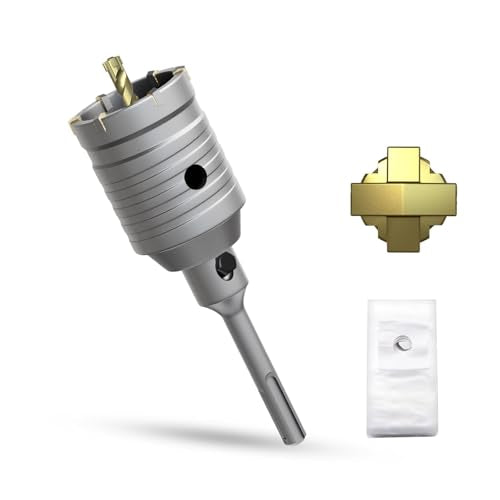 2-3/16" Concrete Hole Saw,55mm Masonry Hole Saw, with 110mm SDS Plus Shank Connecting Rod for Concrete Brick Cement Stone Wall Drilling Home Improvement - size: （2-3/16" 55mm）
