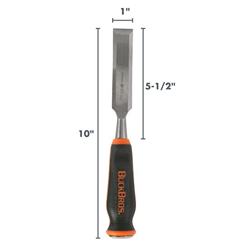 Buck Bros. 74716 Comfort Grip Wood Chisel – 1" (25MM), Carpentry Chisel, Beveled Edge - style: 1 Inch