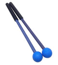 1 Pair 9 Inch Rubber Xylophone Sticks Tongue Drum Mallets Percussion Sticks Hammer for Glockenspiel, Xylophone, Chime, Woodblock, and Bells (Blue) - color: Blue