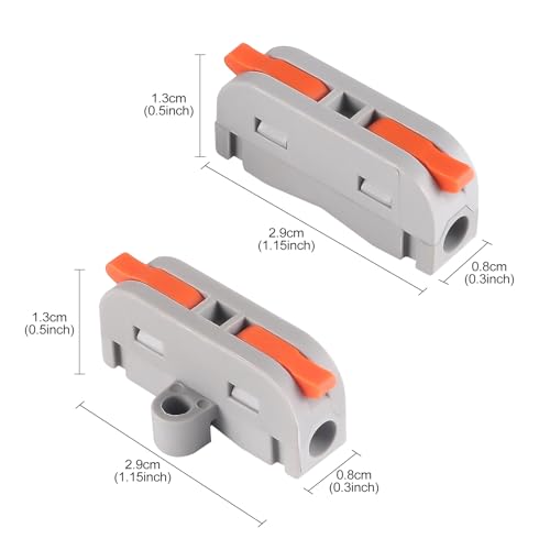 XHF 20PCS Conductor Compact Connectors Lever Wire Nuts, Electrical Connectors Wire Terminals for Any Circuit Inline Splices - size: 20PCS