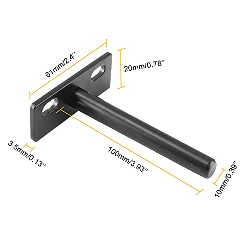 Luomorgo 4 Inch Floating Shelf Brackets, Black Blind Shelf Support, 4 Pcs - size: 4 Inch-Black