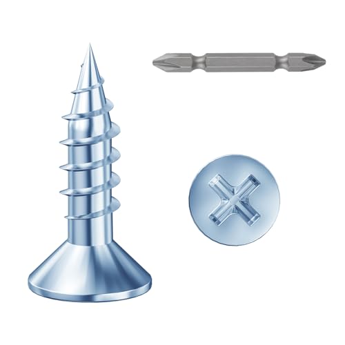 Wensilon # 4X5/8 (680PCS) Flat Head Galvanizing Wooden Screw # 3X16, Quick Metal self Tapping Flat Head - color: Galvanizing, size: #4x5/8"