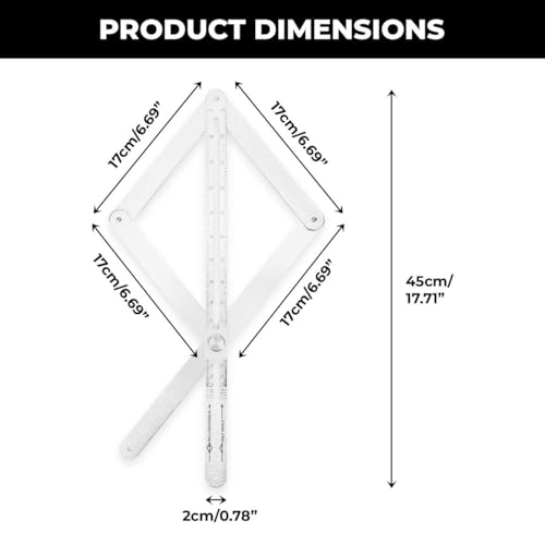 Corner Angle Finder - Miter Saw Protractor Bevel Gauge Tool with Scales, Goniometer Ruler for Woodworking, Carpenter, Construction, DIY Measurement, Aluminium Alloy Premium Digital Angle Finder