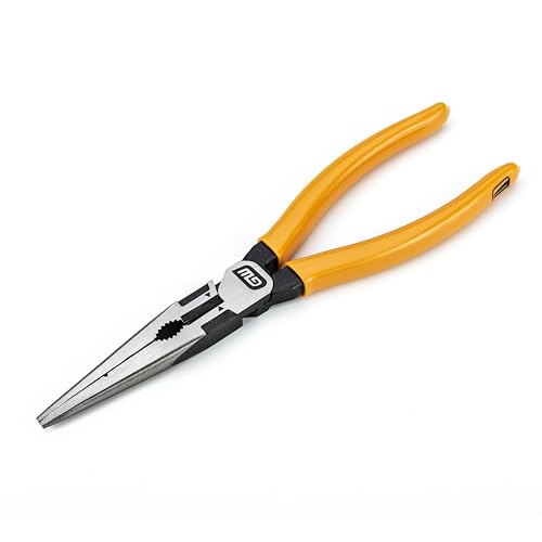GEARWRENCH 8 Inch Dipped Handle Long Nose Plier - 82177-06, Chrome - size: 8", style: Long Nose