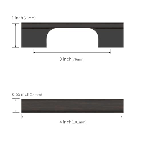 Asidrama 10 Pack 3 Inch(76mm) Oil Rubbed Bronze Cabinet Pulls Kitchen Cabinet Handles Cabinet Pulls Cabinet Hardware for Cupboard Drawer - color: Oil Rubbed Bronze, size: 3" Hole Center(76mm)