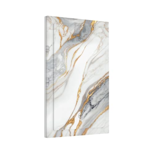 White Gray Gold Marble Light Switch Cover Decorative Wall Plate - color: Single Blank