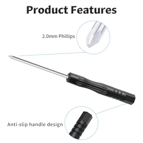 12 Pcs 2mm Phillips Precision Screwdriver, 2mm Magnetic Tip, 84mm - size: 2 Phillips1