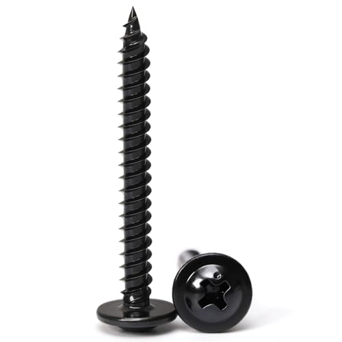 Black Wood Screws，#8×1-1/2 inch 150Pcs Black Truss Head Wood Cabinet Screws - color: Black, size: #8×1-1/2"
