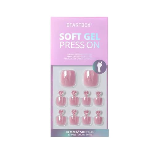 BTArtbox Press On Toenails, Honey Trap, Short Squoval, Pink Chrome, 32Ct - color: I-Honey Trap