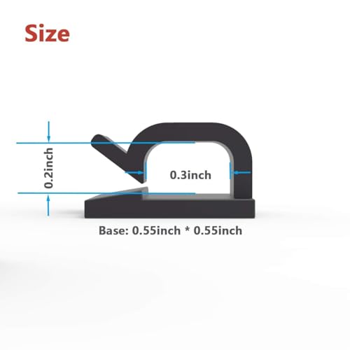 60Pack Cable Clips, Adhesive Wire Holder for Home Office, Black - color: Black- CC05(60PCS)
