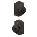 SCHLAGE Plymouth Bed/Bath Privacy Door Handle with Lock, Aged Bronze - color: Aged Bronze, size: Camelot