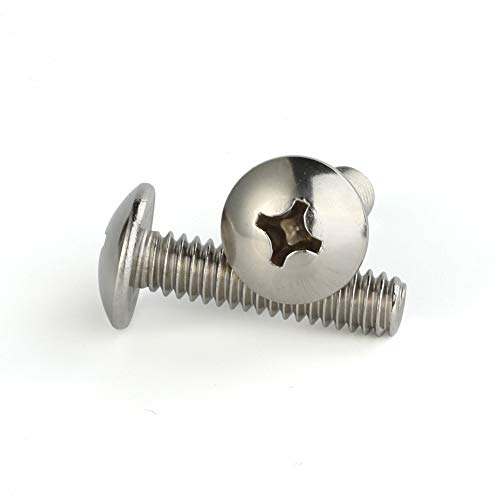 Mellewell #10-24 x 1/2" Truss Head Machine Screws, Full Thread, 18-8 Stainless Steel, Quantity 50 - color: Silver, size: #10-24 x 1/2"