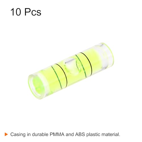 HARFINGTON 10pcs Small Cylindrical Bubble Level Vials 6x20mm PMMA Mini Horizontal Bubble Spirit Level Measuring Layout Tools for RV TV Picture Frame Hanging Tool Leveler - size: 6x20mm