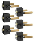 Asidrama 6 Pack Black and Champagne Bronze Privacy Door Handles - color: Black and Champagne Bronze