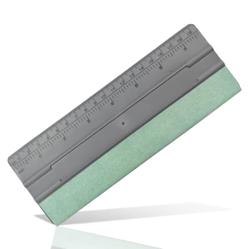 Vinyl Wrap Squeegee, Universal Car Wrapping Scraper with Ruler & Suede Felt Edge, Car Window Tint Film Installation Tool for Wallpaper Smoothing, Sign-Making Graphics Application (8 Inch) - size: 8 Inch
