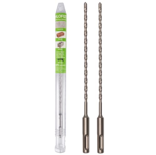 7/32" x 8" SDS Plus Hammer Drill Bits Masonry Drill Bits Carbide Tipped for Concrete, Brick, Block, Stone, 2 Pack