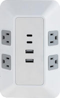 GE Outlet Extender with USB Ports, 4 Outlet Splitter, 2 USB-A, 2 USB-C - size: 2 USB-C