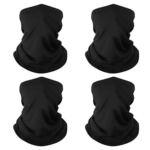Neck Gaiter Face Mask: Cooling UV Protection Face Cover Breathable | Washable Reusable Gator Scarf Sun Wind Dust Shield Bandana for Mowing Fishing Cycling Running for Men Women - color: 4 Black