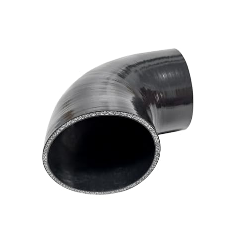 ID 3.5 inch 90 Degree Silicone Elbow Coupler Hose 4" Leg Length - color: Black 90, size: ID: 3.5" (89mm)