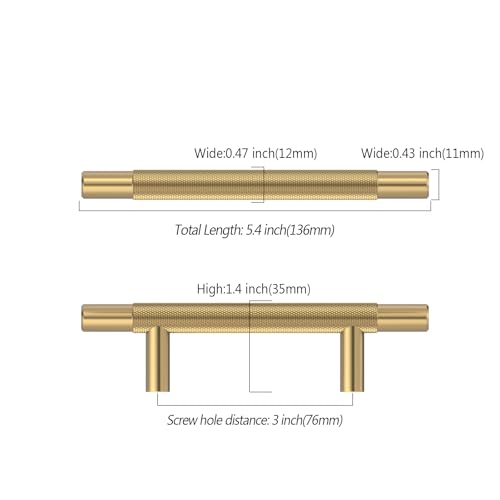 Asidrama 10 Pack 3 Inch(76mm) Champagne Bronze Knurled Kitchen Cabinet Handles, Cabinet Pulls Kitchen Cabinet Hardware for Cupboard Drawer Pulls - color: Champagne Bronze, size: 3" Hole Center