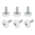 uxcell 6Pcs 19mm Drawer Rollers,M6x0.59 Thread Plastic Positioning Pulley | Flat Surface Small Drawer Pulley Bearing Replacement Wheel for Furniture Parts Cabinet Cupboard Slides - size: 19mm M6 x 0.59"