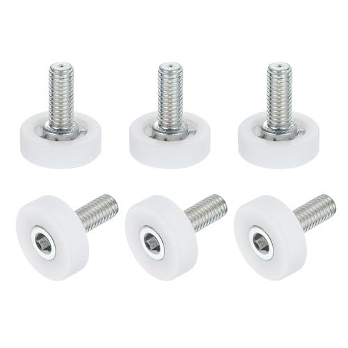 uxcell 6Pcs 19mm Drawer Rollers,M6x0.59 Thread Plastic Positioning Pulley | Flat Surface Small Drawer Pulley Bearing Replacement Wheel for Furniture Parts Cabinet Cupboard Slides - size: 19mm M6 x 0.59"