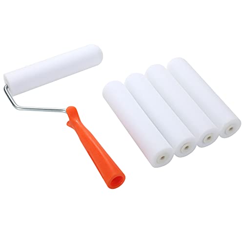6"Foam Paint Roller Kit 8Pack with Frame,Tray High Density Covers