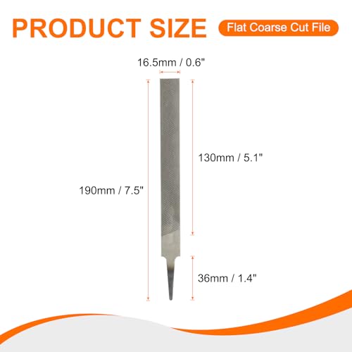 HARFINGTON 2pcs Flat Coarse Cut File 6" Double Cut Teeth High Carbon Steel Hand Rasp File without Handle for Metal Wood Deburring Removing - size: 6", style: Coarse