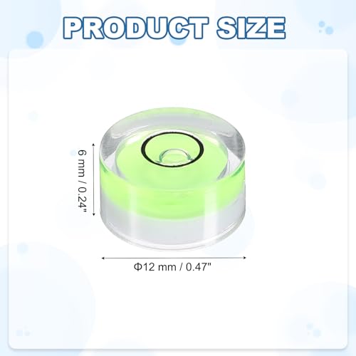 HARFINGTON 20pcs Circular Bubble Spirit Level 12x6mm Mini Round Bubble Spirit Level Little Measuring Layout Tools for TV Industrial Carpentry Picture Frame, Green/Black - color: Green/Black, size: 12x6mm