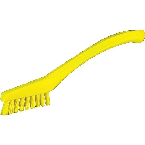 Vikan - 44016 Detail Brush, Multifunctional, Slip-Resistant Cleaning Tool, Extra Stiff Polypropylene & Polyester Bristle, 8 Inch, Yellow - color: Yellow