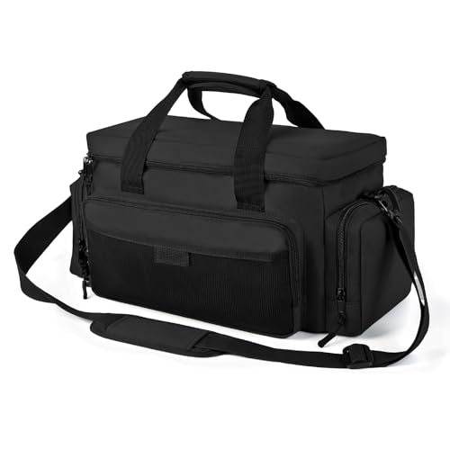 VJI 18" Heavy Duty Tool Bag with Adjustable Shoulder Strap, Black - color: Black