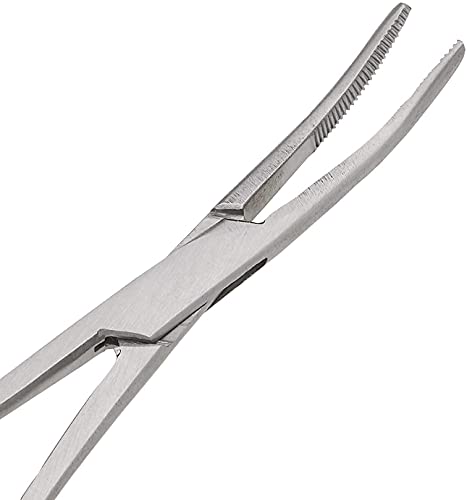 SURGICAL ONLINE 2-Piece Curved & Straight 3.5" Hemostat Set - Stainless Steel Locking Tweezer Clamps - Ideal Hemostats for Nurses, Fishing Forceps, Crafts and Hobby - size: 3.5"