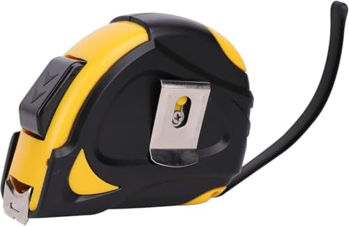 Amazon Basics Self-Locking Tape Measure, 25ft (8-meters), Accurate Dual Scale inch/metric, MID Accuracy, Extendable, 2-Pack, Yellow - color: Yellow, size: 7.6 m