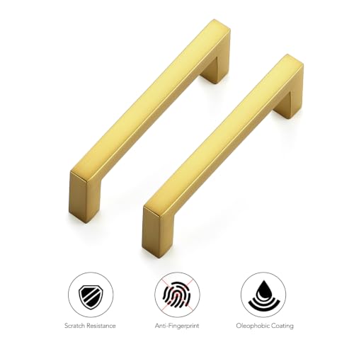 Ravinte Gold Cabinet Handles Solid Cabinet Pulls, 3 Inch CC, 10 Pack - color: Gold, size: Flat Black 3'' Hole Center