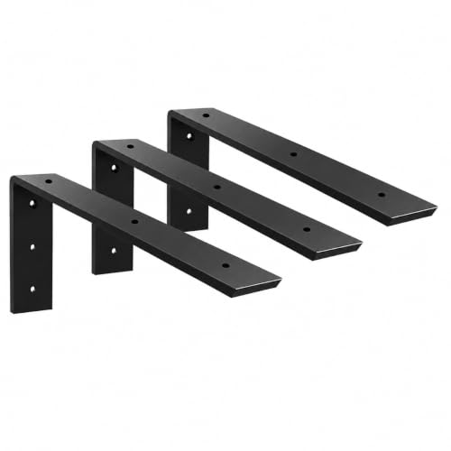 WINKER Countertop Support Bracket 3 Pack Heavy Duty 3/8" Thick Hidden L Shelf Bracket 14" x 6" x 2.5" Metal Corbels for Quartz/Granite/Wood/Concrete/Laminate Countertops, Black - size: 14″x6″x2.5″-3/8" thick, style: Black-3Pack