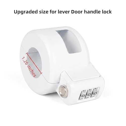 Keyed Door Handle Lockout Device Cover with Code to Disable Access to Keyhole Combination Lock for Bedroom from Outside Only Fits Handle Lock with Long Connecting Shaft (1, White) - color: White