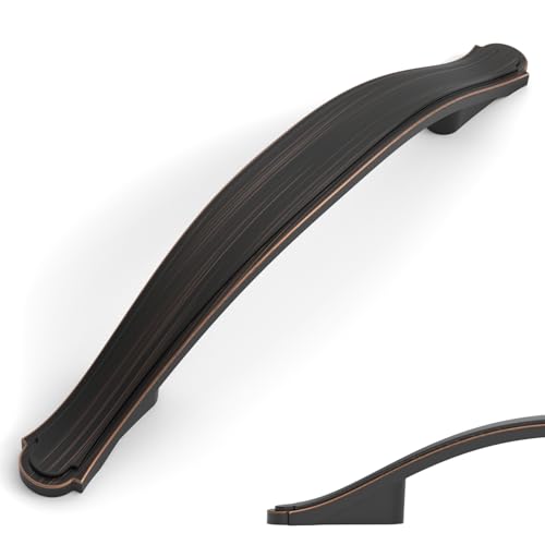 Amerdeco 10 Pack Oil Rubbed Bronze Cabinet Pulls 3.75 Inch(96mm) Hole Center Drawer Pulls Cabinet Hardware Kitchen Cabinet Handles for Bathroom ZH0068 - color: Oil Rubbed Bronze, size: 3.75"/96MM Hole Center