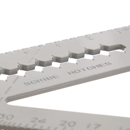 BLACK CANYON 12 Inch Aluminum Rafter Square, Durable Carpenter Tool with 1/8 Inch Graduations for Woodworking - size: 12"