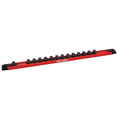 CRAFTSMAN Locking Magnetic Socket Rail Holder, Tool Tray Storage Organizer, 3/8 Inch Drive (CMMT99410) - size: 3/8 in, style: 3/8-Inch Drive Holder