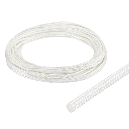 uxcell Insulation Cable Protector,1.5mm/0.06 Inch-15m/49 Feet High Temp Fiberglass Sleeve White - color: White, size: 1.5mm-15m